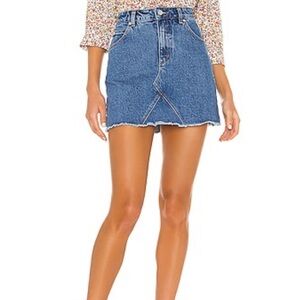 Rollas Claudia High Rise A Line Mini Denim Skirt 25